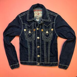 VINTAGE TRUE RELIGION JIMMY SUPER T 1990s Y2K DENIM JACKET💚